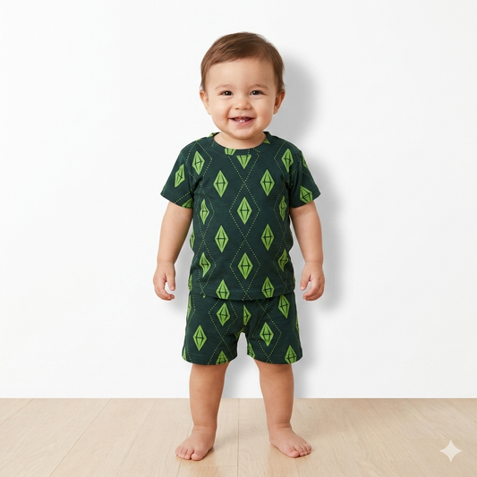 Unique Print Short Cord Set (7years to 8years)