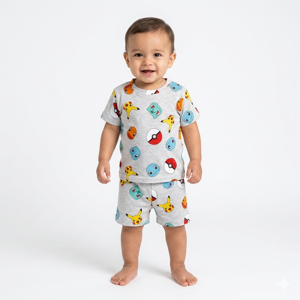 Pokemon Print Short Cord Set (7years to 8years)
