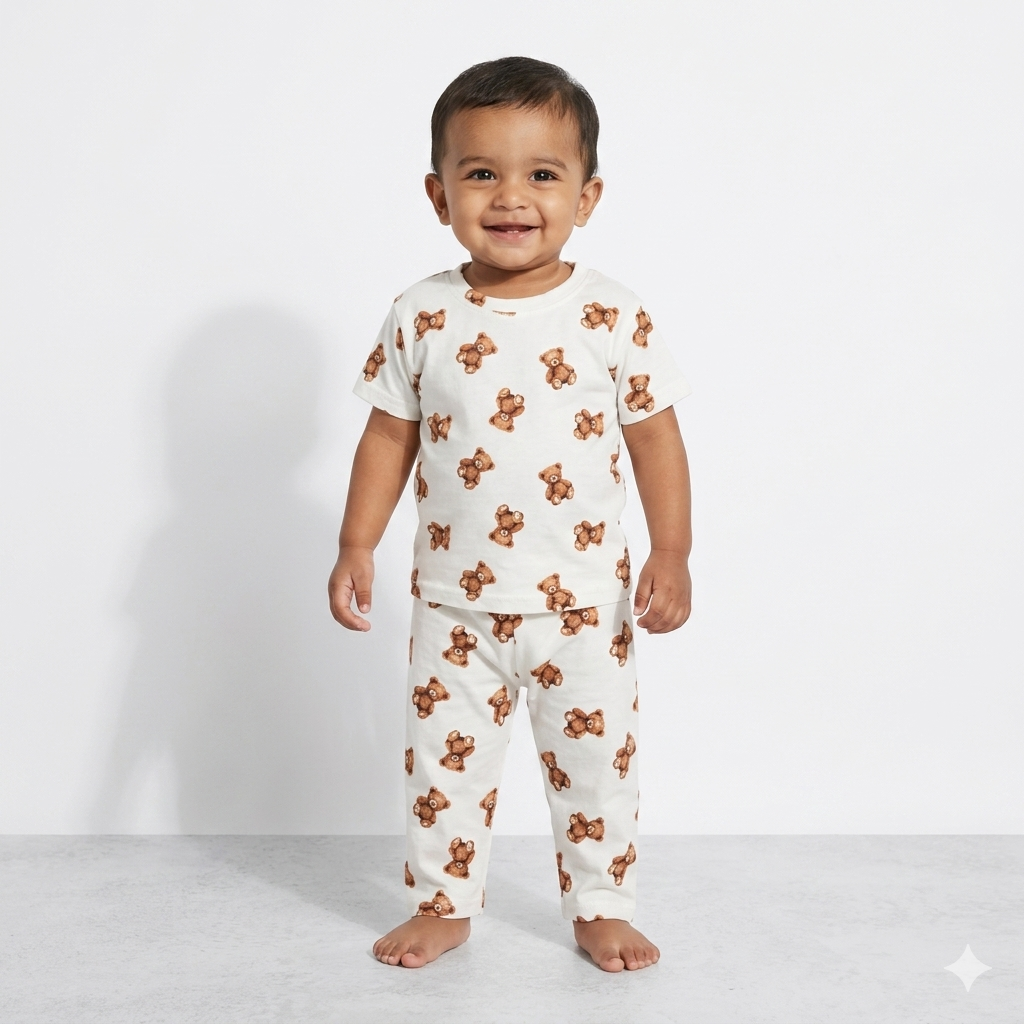 Teddy Print Pant Cordset (2year to 3year)
