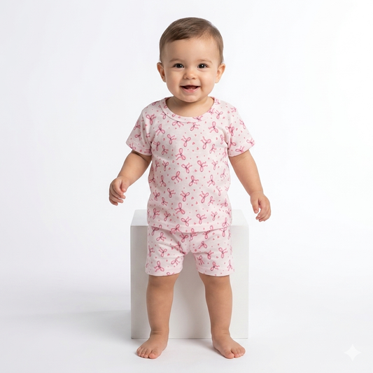 Ribbon Print shorts set (6month to 1year)