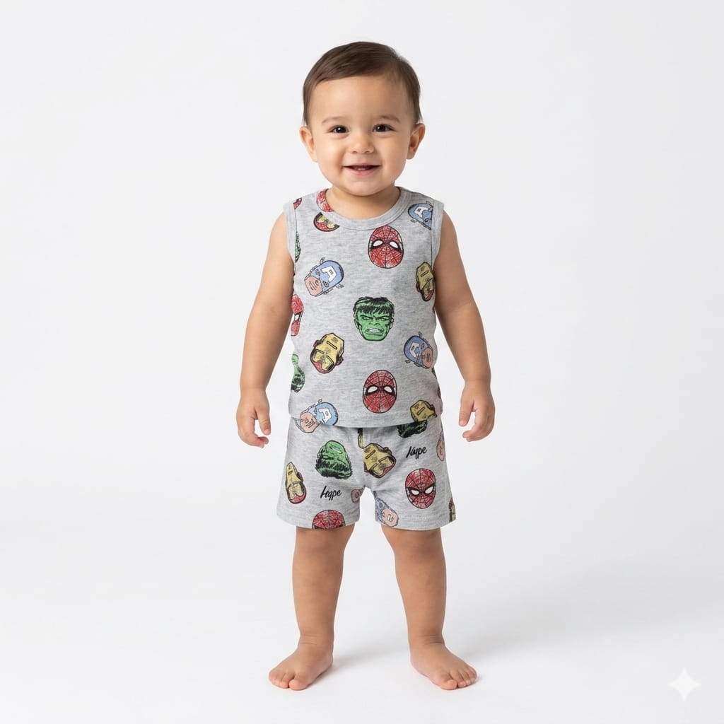 Cartoons Sleeveless Shorts Cordset (6month to 1year)