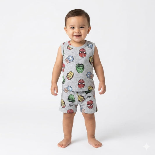 Cartoons Sleeveless Shorts Cordset (6month to 1year)