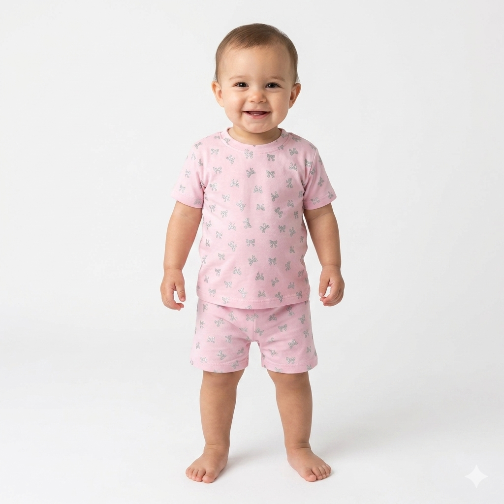 Ribbon Print Shorts Set (1year to 2year)