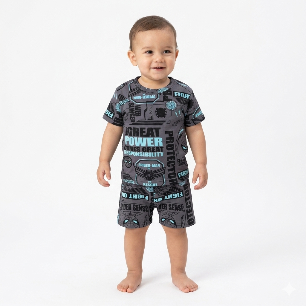 Text Print Shorts Set (4year to 5year)