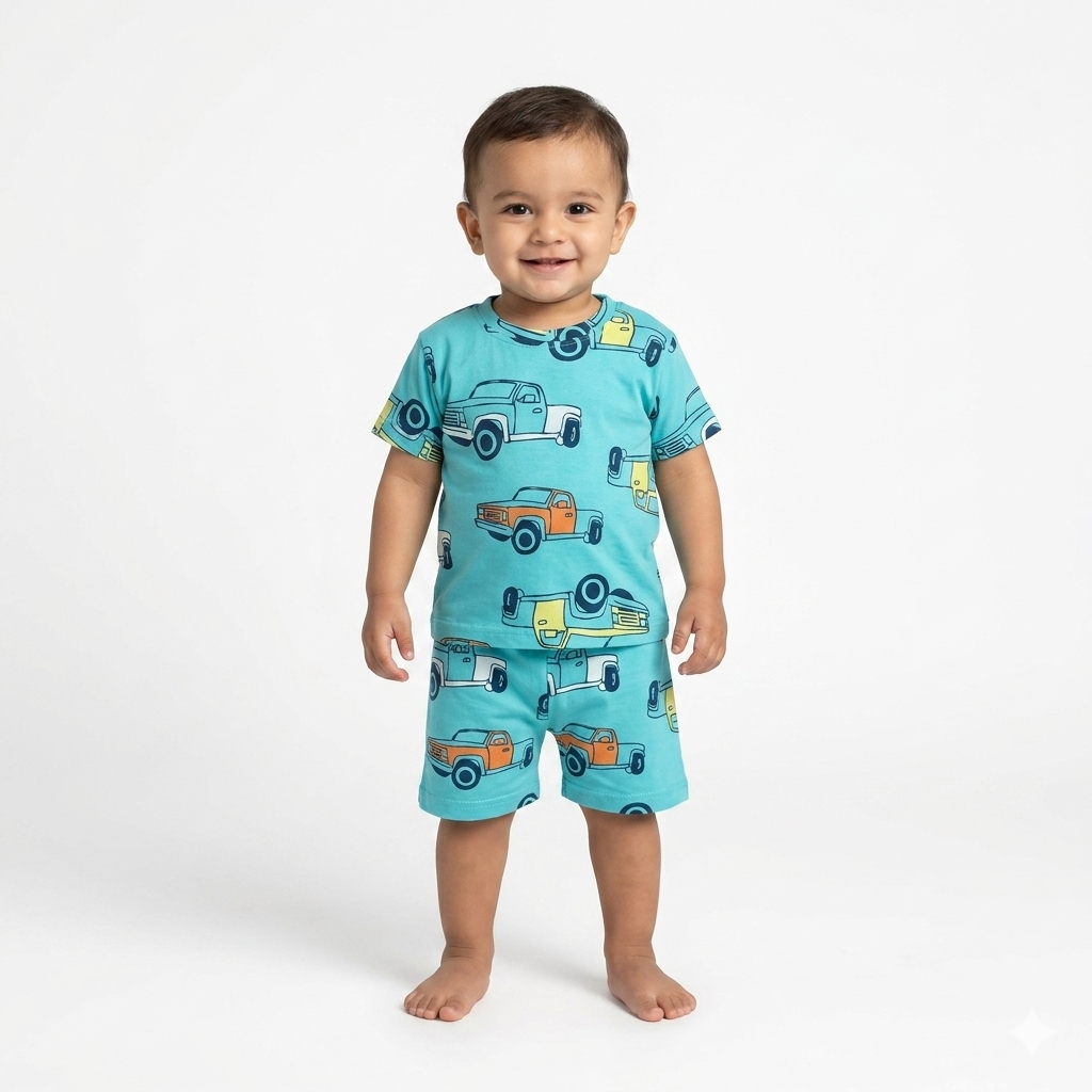 Car Print Shorts Set (2year to 3year)