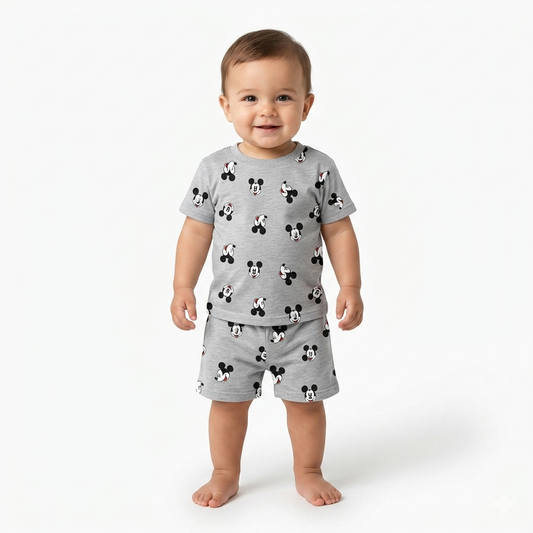 Micky Print Shorts Set (2year to 3year)