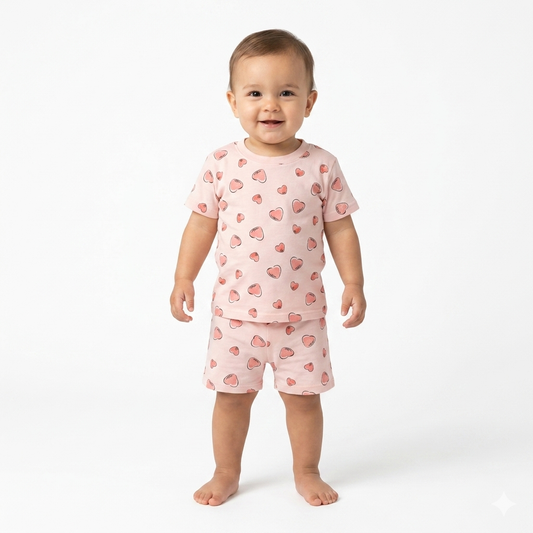 Heart Print Shorts Set (4year to 5year)
