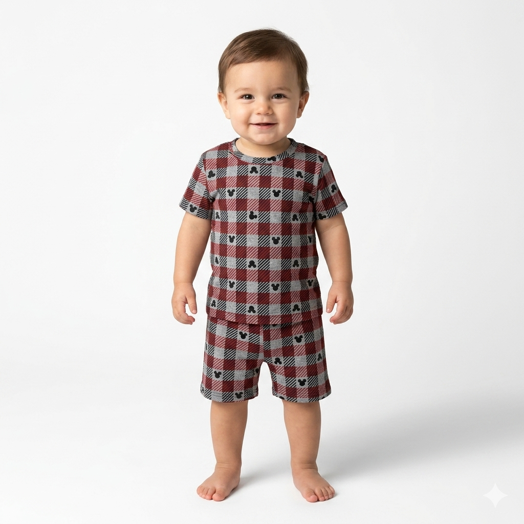 Micky Print Shorts Set (5year to 6year)