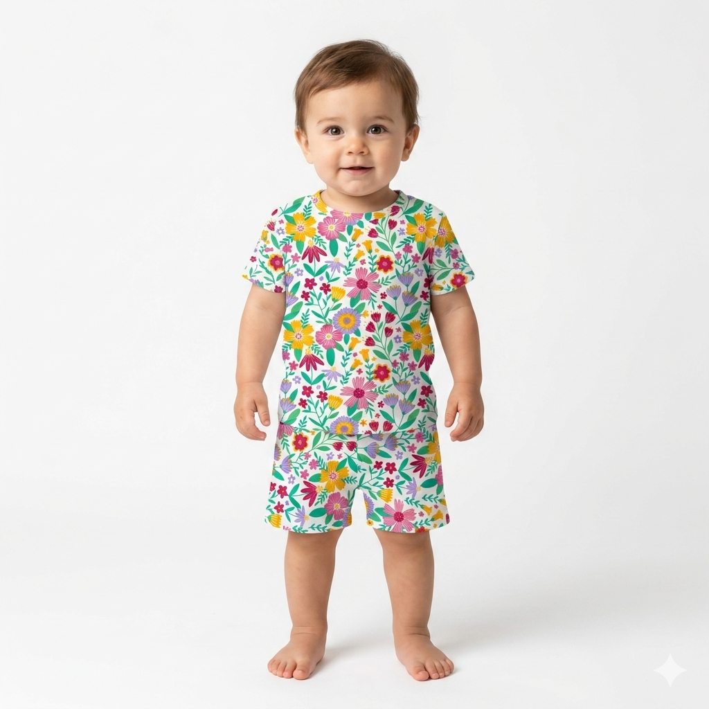 Flower Print Shorts Set (5year to 6year)