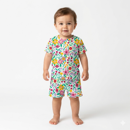 Flower Print Shorts Set (5year to 6year)
