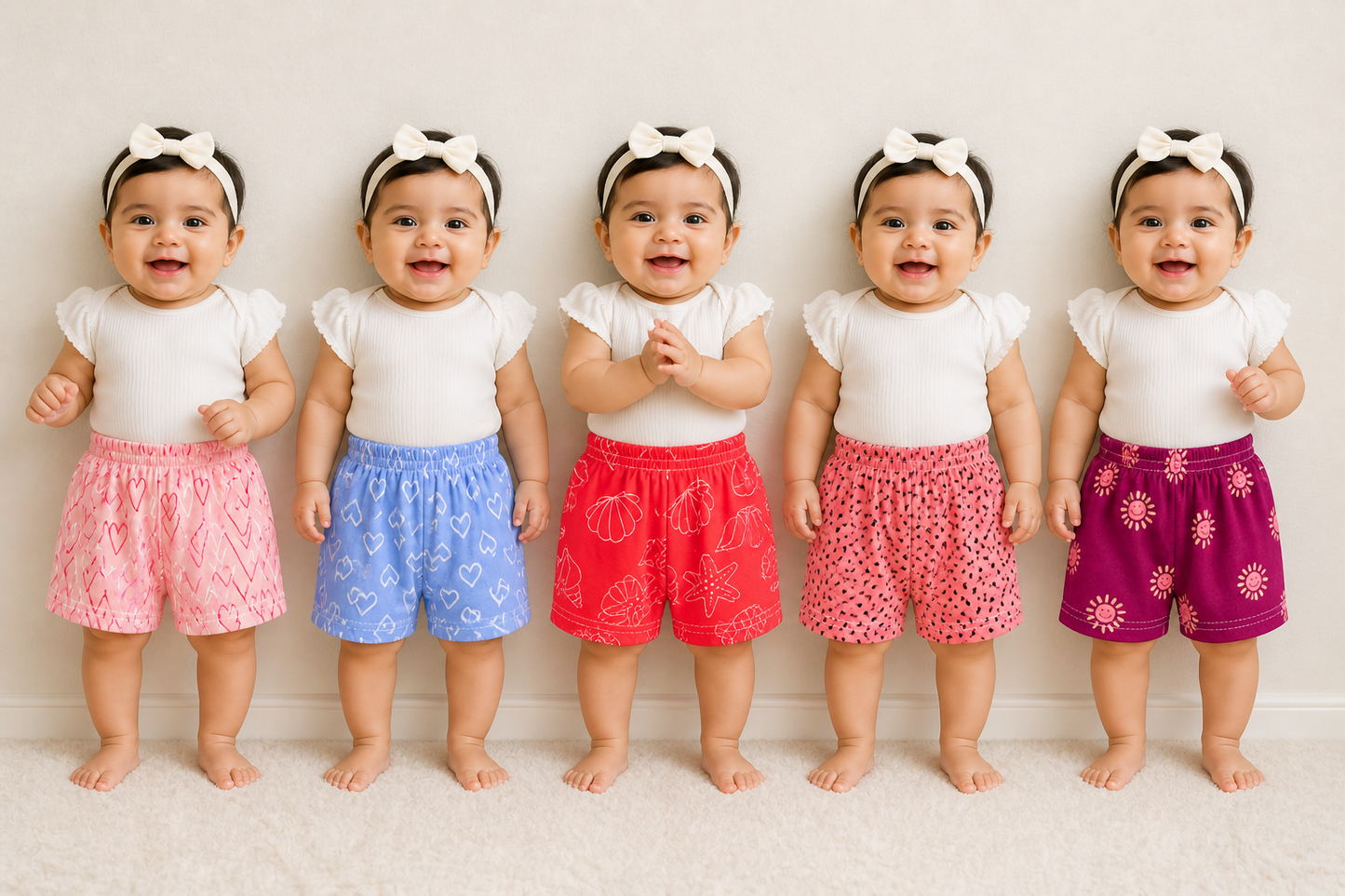 Kids Printed Shorts (Pack of 10 only)