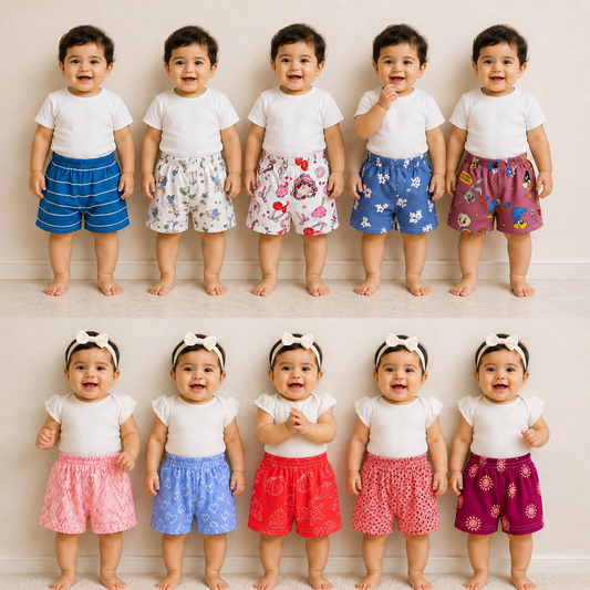 Kids Printed Shorts (Pack of 10 only)