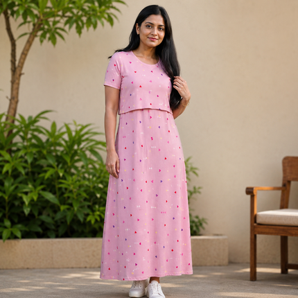 Mini Hear Print Zipless Feeding Loungewear