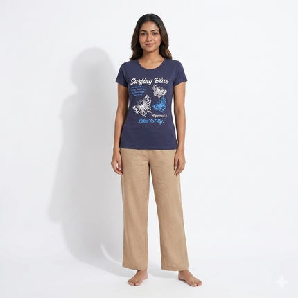 Violet Print Womens T-shirts