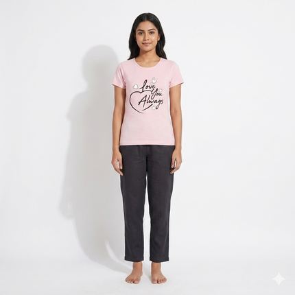 Light Pink Print Womens T-shirts