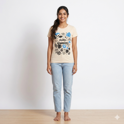 Yellow Flower Print Womens T-shirts