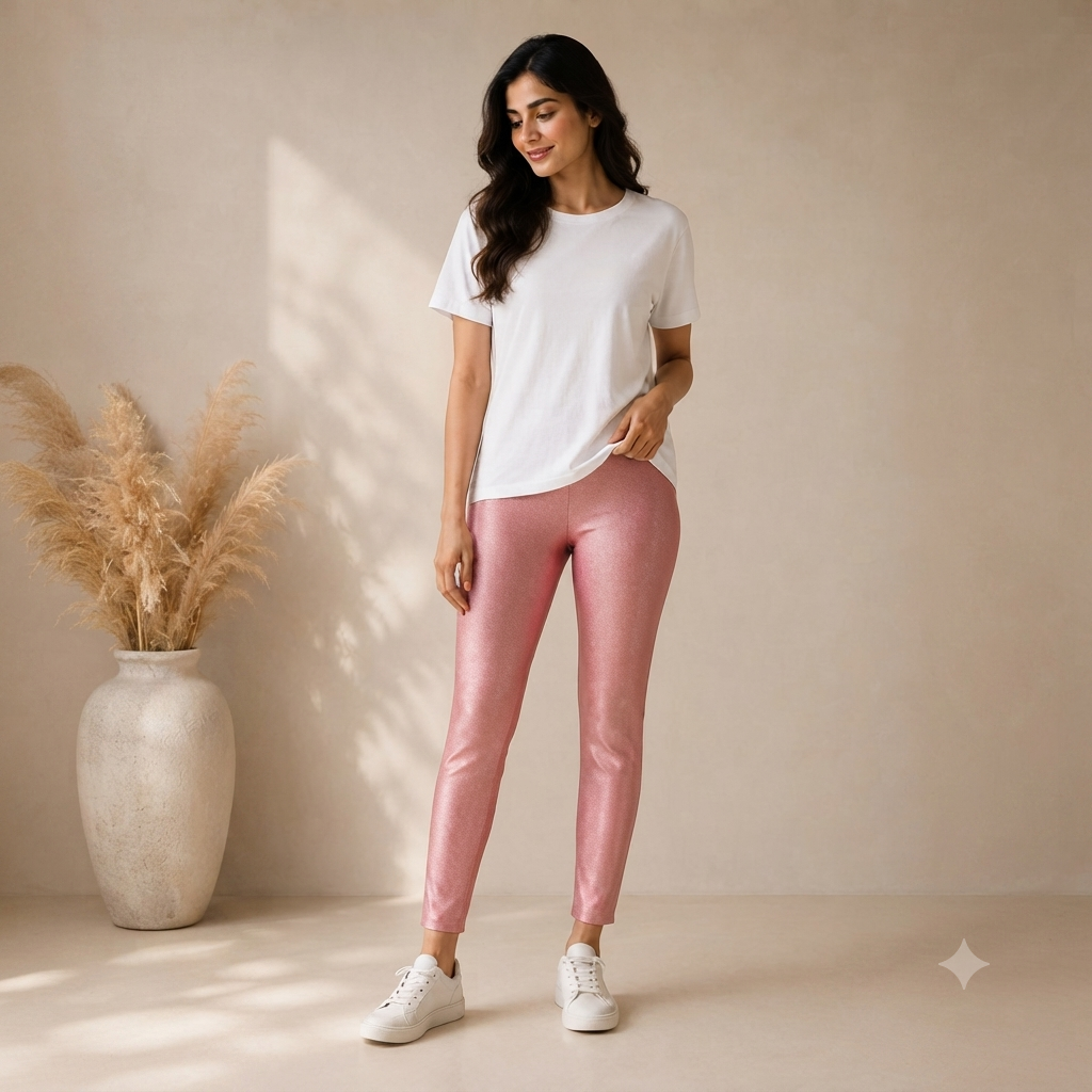 Shimmer Leggings (Pink)