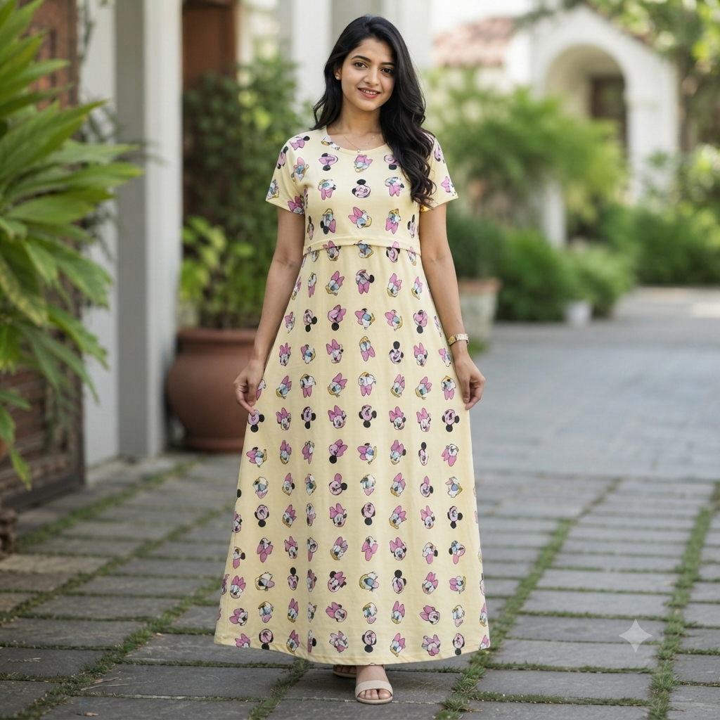 Micky Print Zipless Feeding Loungewear (M)