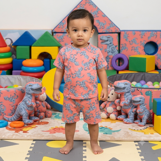 Robo Dino Print Shorts Cordset (1year to 2year)