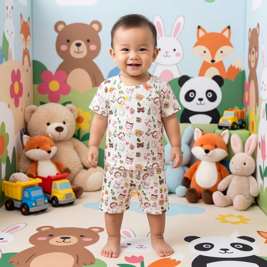 Multi Animals Print Shorts Cordset (5year to 6year)
