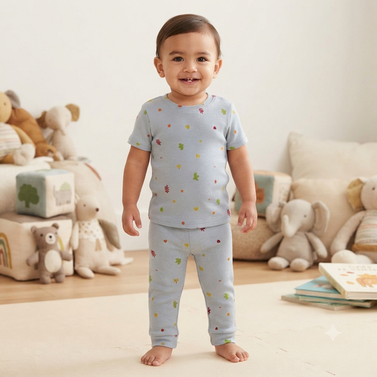 Mini Cute Premium Print Ribbed Pant Cordset (3year to 4year)