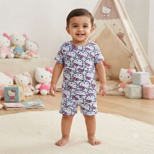 Hello Kitty Print Premium Ribbed Shorts Cordset (5year to 6year)