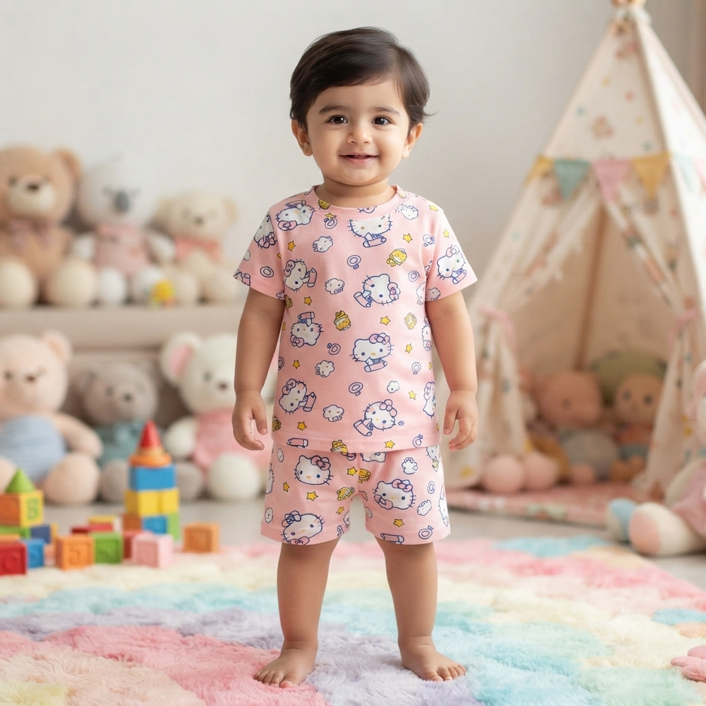 Hello Kitty Print Shorts Cordset (1year to 2year)