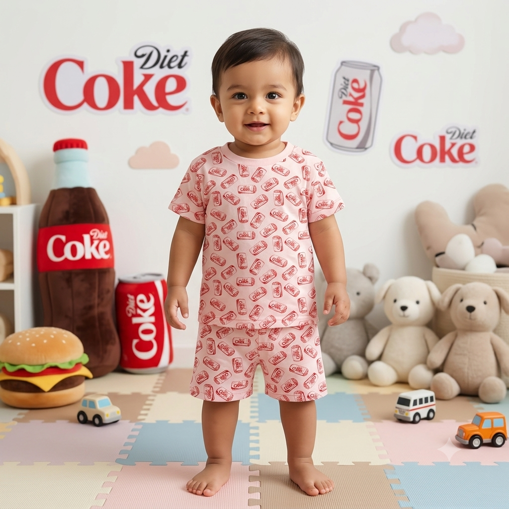 Dite Coke Print Shorts Cordset (1year to 2year)