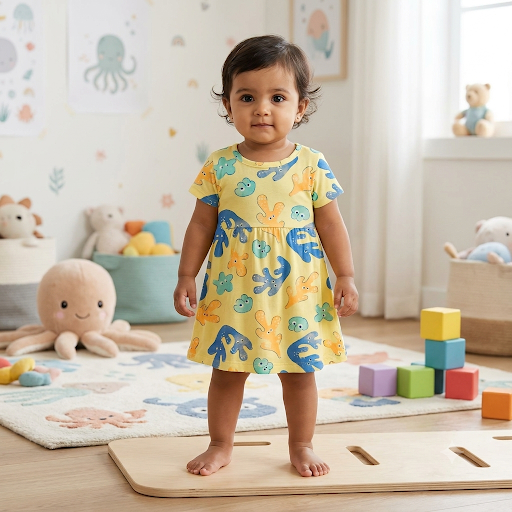 Star Fish Kids printed frock ( 2years to 3years)