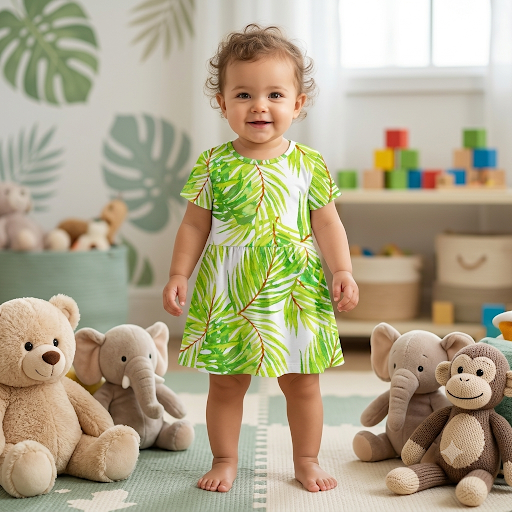 Green Leaf Kids printed frock ( 4years to 5years)