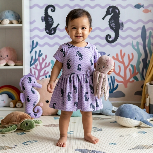 Dragon Kids printed frock ( 2years to 3years)