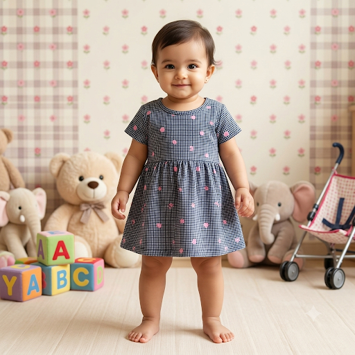 Black and Dot Kids printed frock ( 2years to 3years)