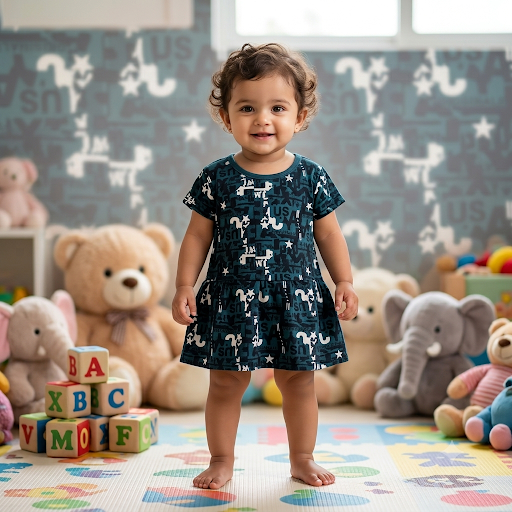 Font Kids printed frock ( 4years to 5years)