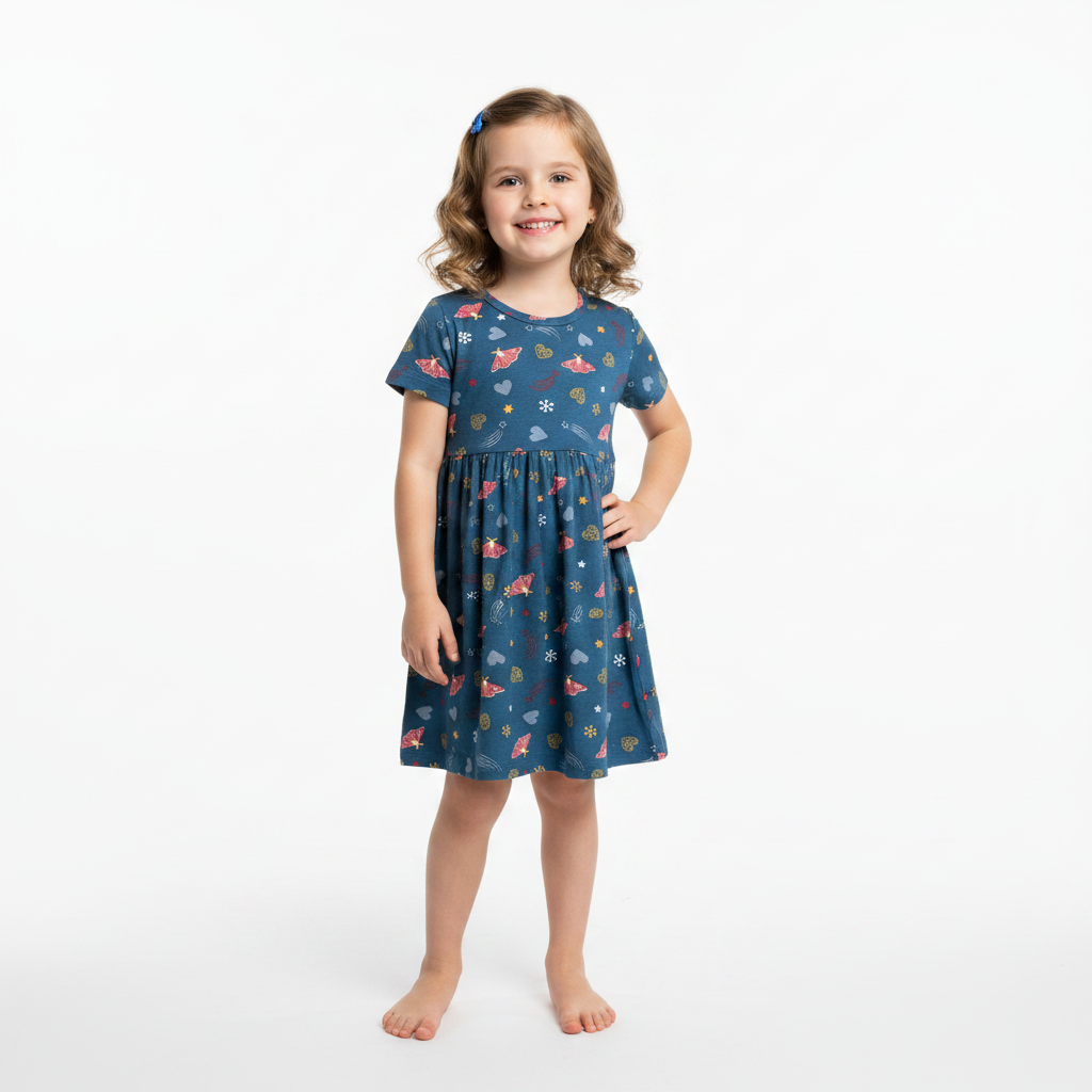 Brown with flower Frock Sleeve (18months to 2years)