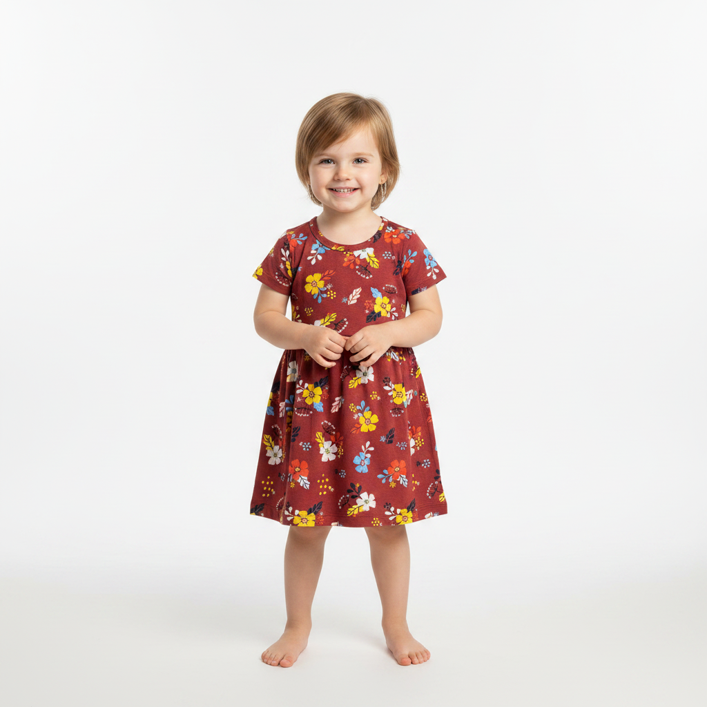 Maroon Frock Sleeve (18month to 2years)