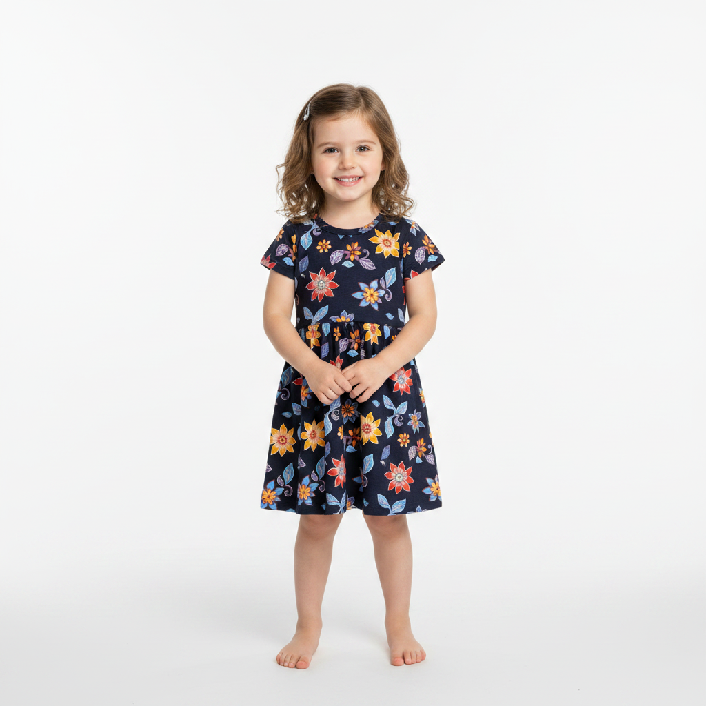 Blue Frock Sleeve (3years to 4years))