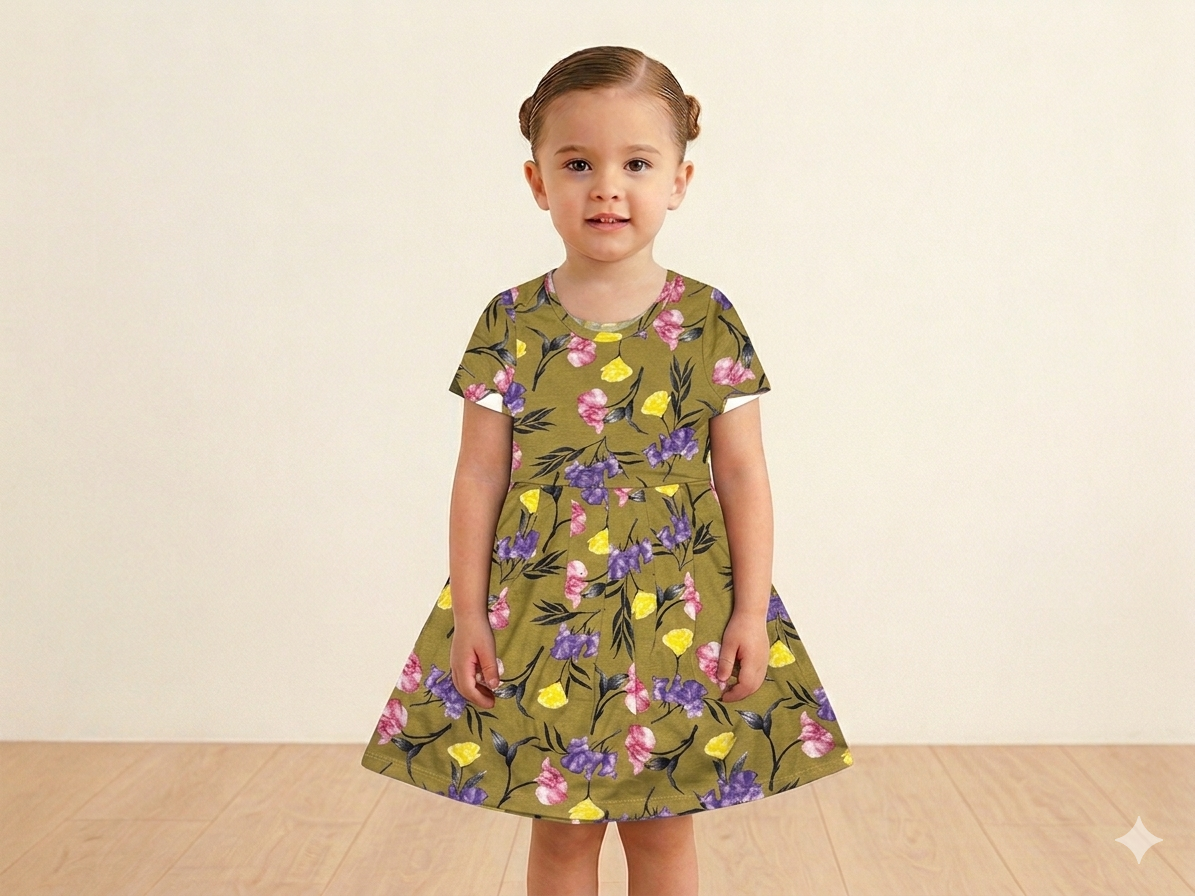 Brown Frock Sleeve (4years to 5years))
