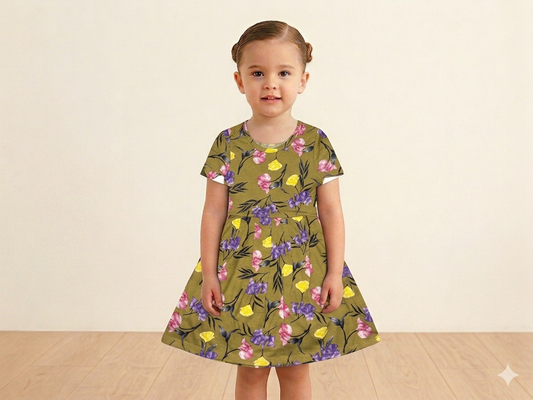 Brown Frock Sleeve (4years to 5years))