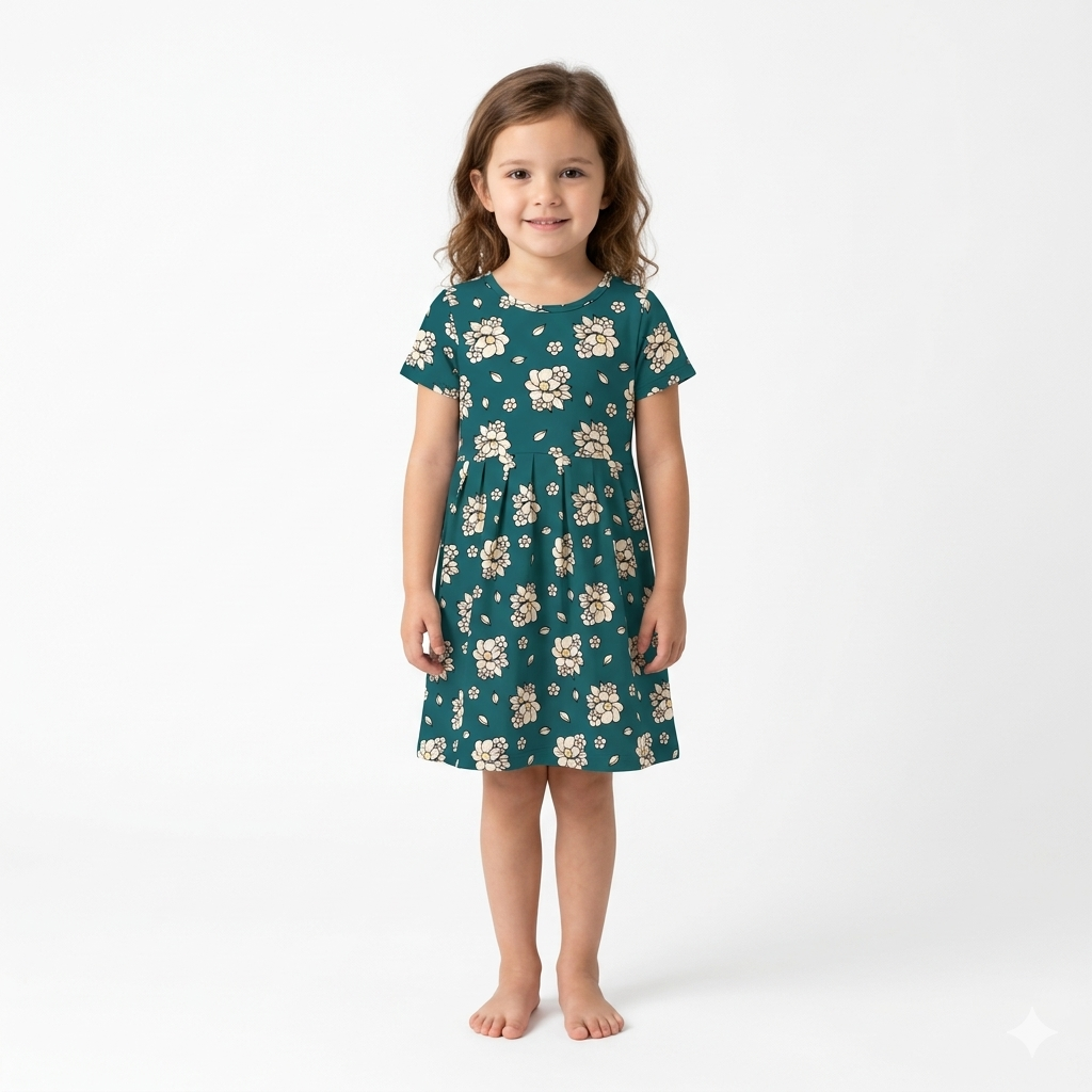 Green Frock Sleeve (5years to 6years)