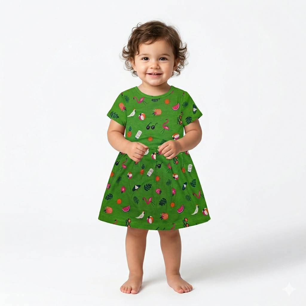 Multiple Print Frock Sleeve (0month to 6months)