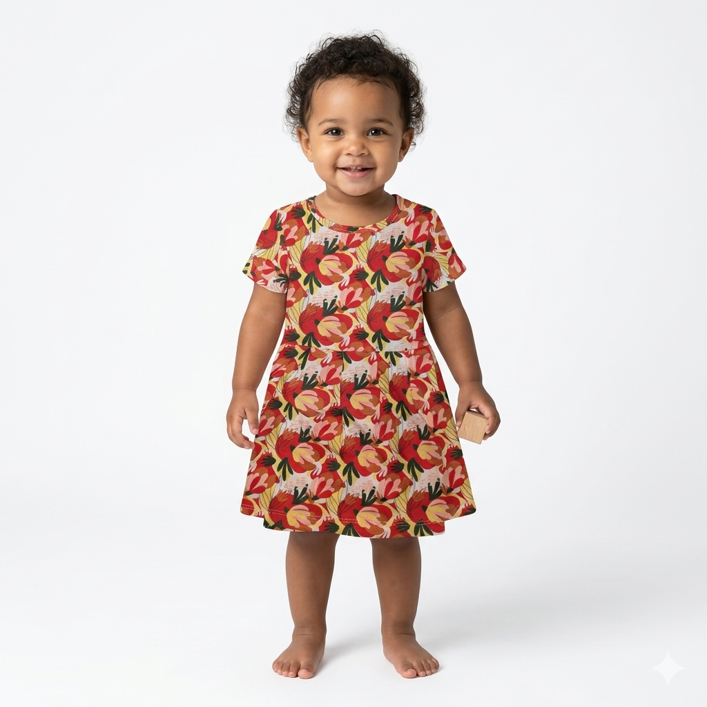 Tomato Frock Sleeve (6month to 1year)