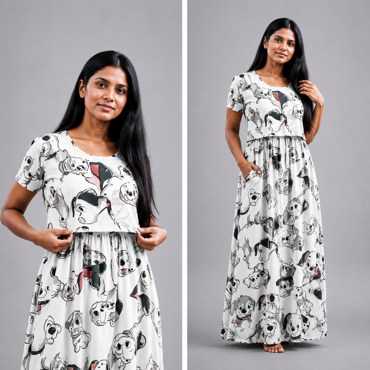 Dog print  Zipless Feeding Loungwear