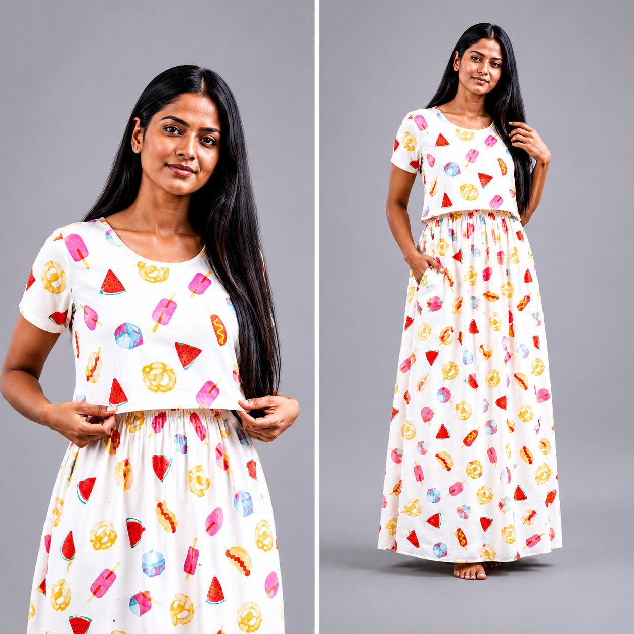 Multi print Zipless Feeding Loungwear