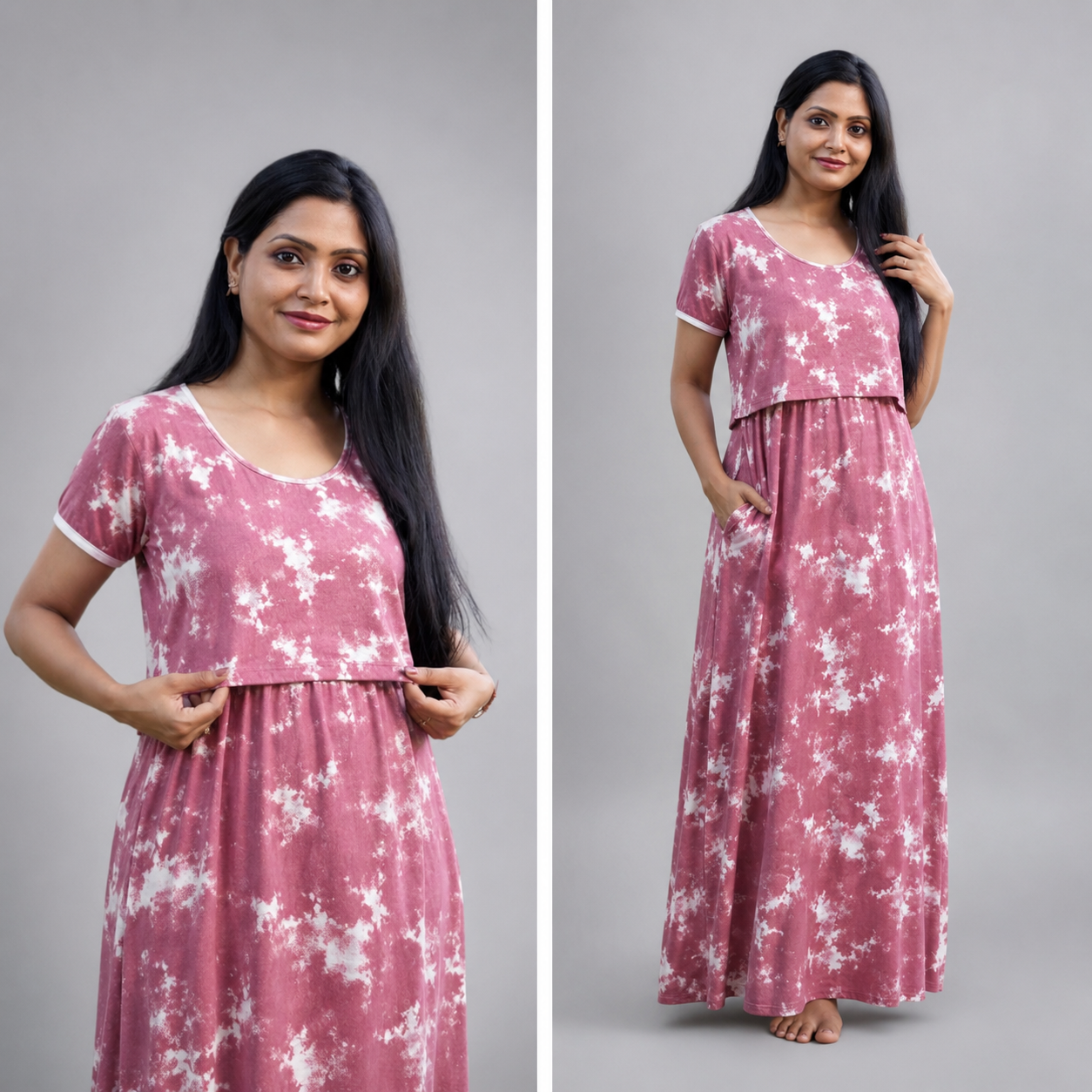 Dye and dye Fancy Zipless Feeding Loungwear
