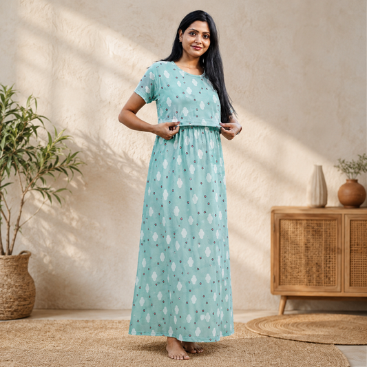 Sky Print Zipless Feeding Loungwear