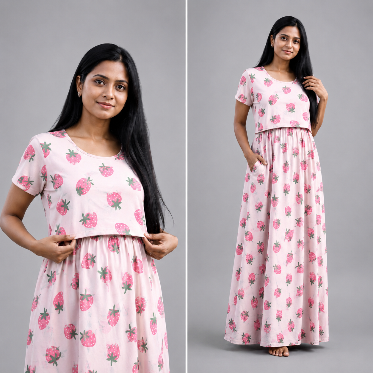 Strawberry Zipless Feeding Loungwear