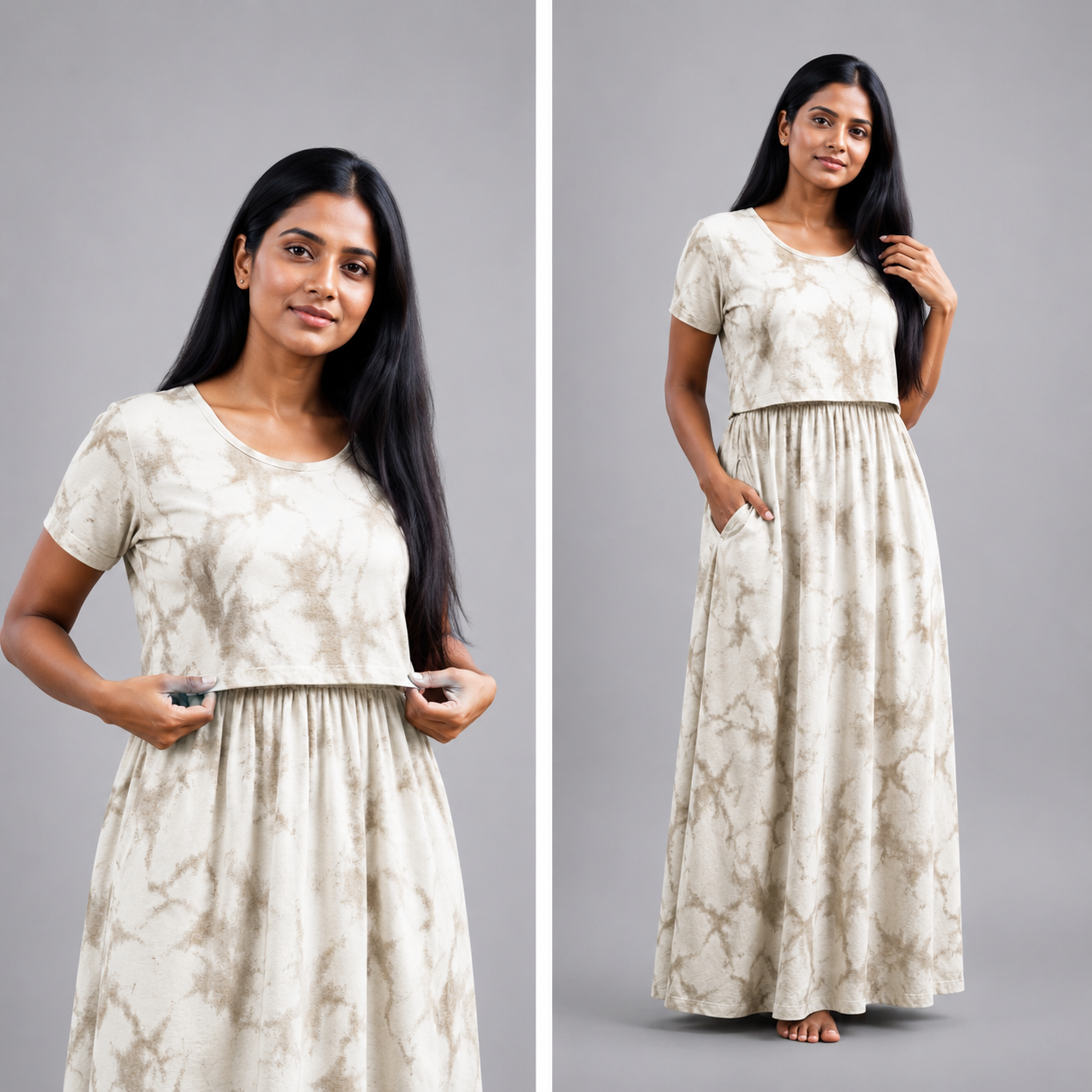 Light White Zipless Feeding Loungwear