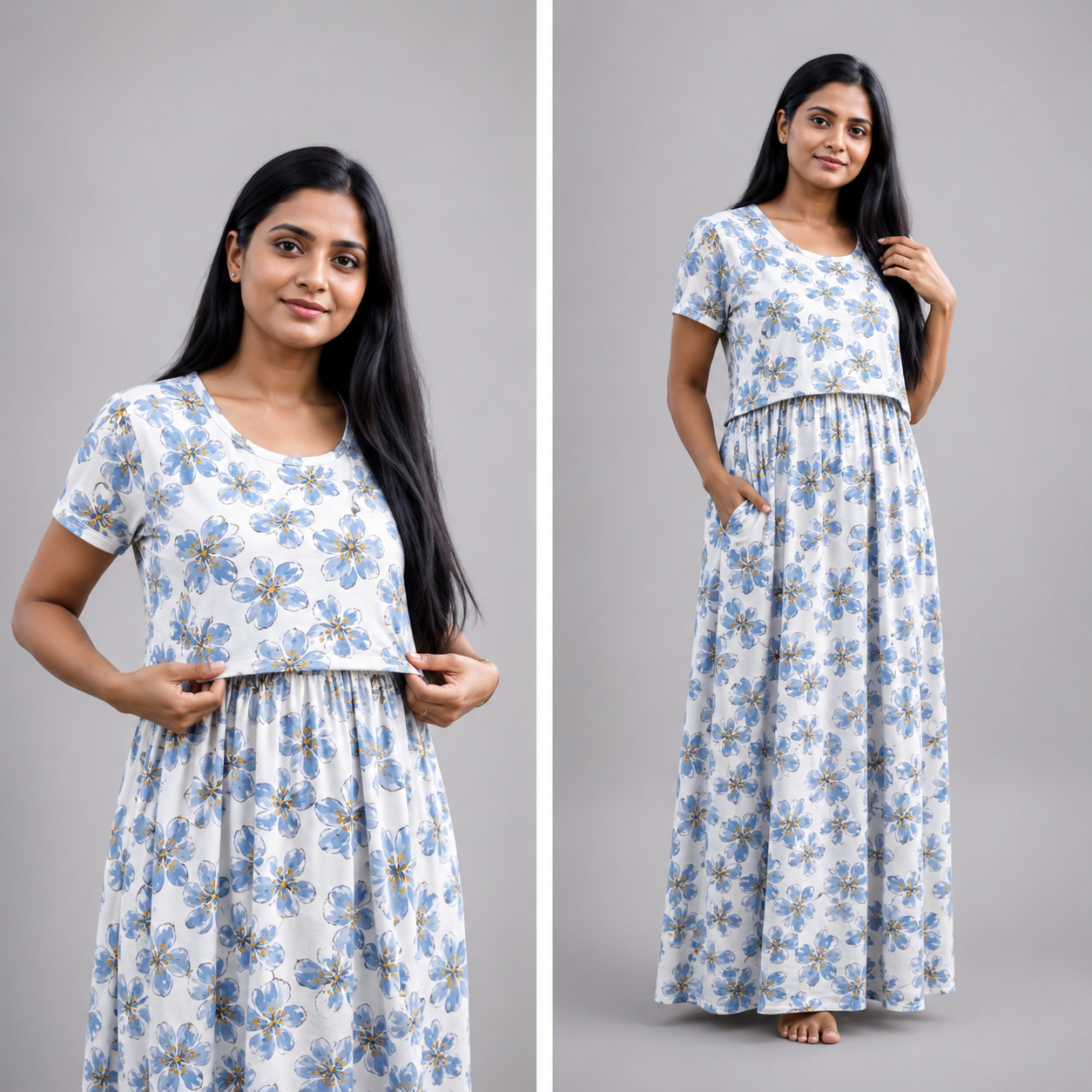 Flower Zipless Feeding Loungwear