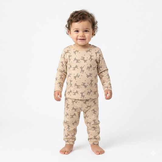 Deer Printed Full Sleeve Pant Cordset (7year to 8year)