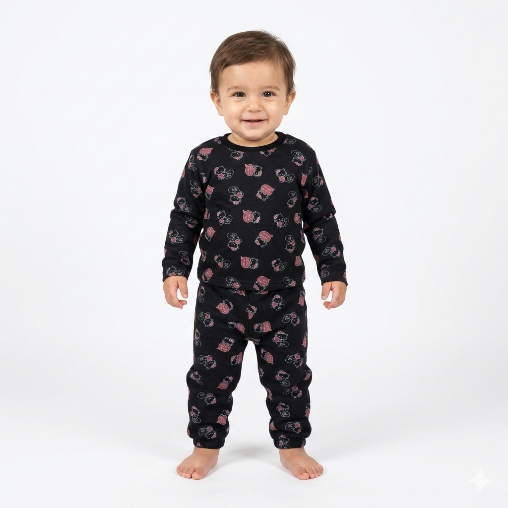 Cartoon Printed Full Sleeve Pant Cordset (7year to 8year)